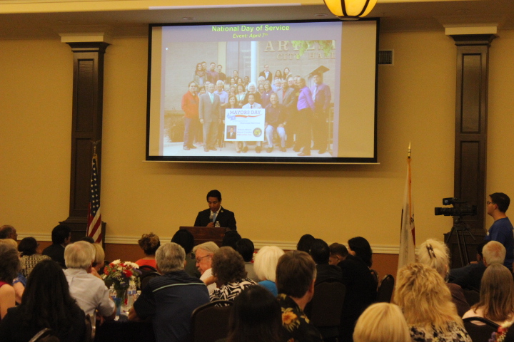 Mayor Canales delivering State of the City Address.